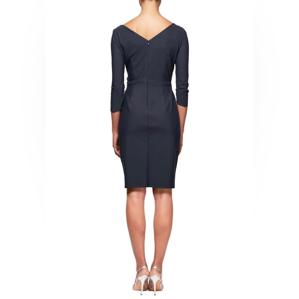 NWT Alex Evenings Slimming Short Sheath 3/4 Sleeve Dress Sz 14P - Picture 2 of 7